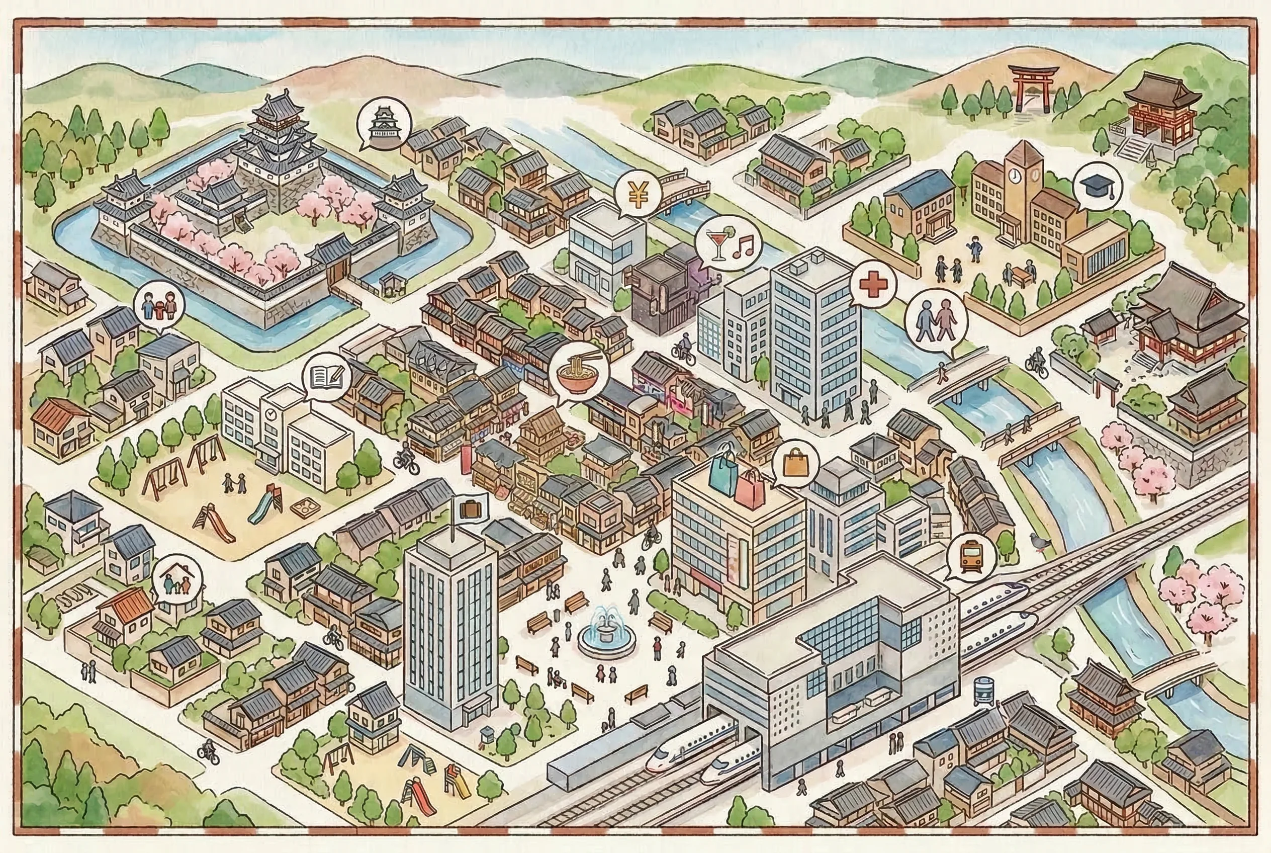 Schematic map of Kyoto